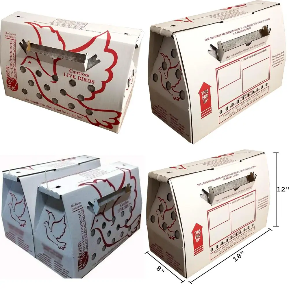 Live Chicken Shipping Boxes - Vented Single Units, 10 Pack, for Safe and Secure Transportation