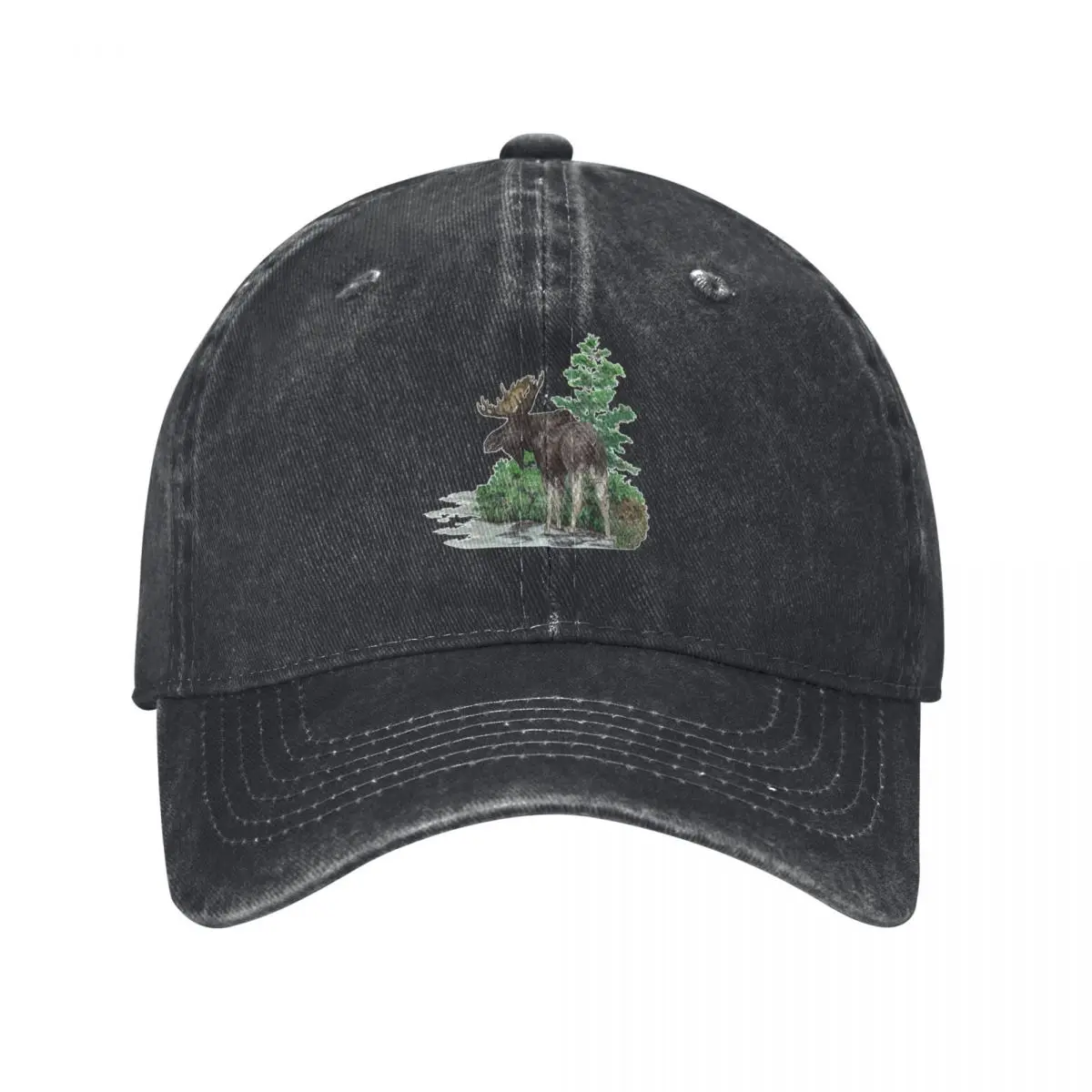 

Moose watercolor Baseball Cap Fashion Beach Hat Baseball Cap Kids Hat Hats For Men Women's