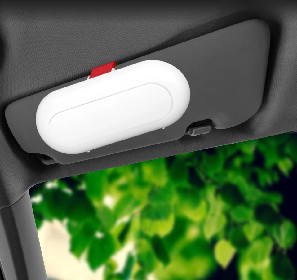 Built-in Fiber Velvet Protection Car Interior Glasses Case Universal Sun Visor ABS Sunglasses Box Eyeglasses Holder