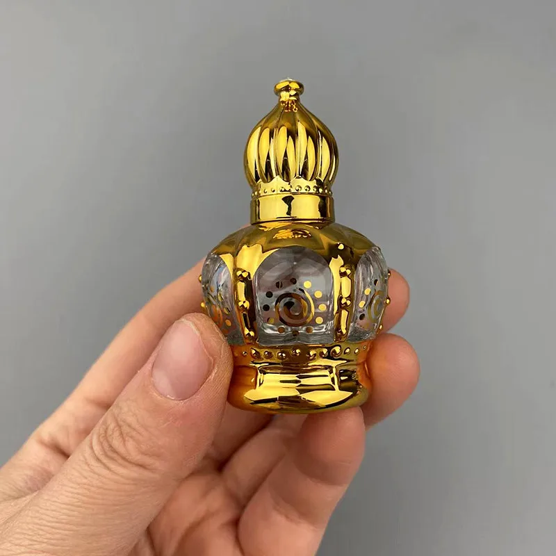 Roll on Bottle 15ml Glass Lucifugal Mini Essential Oil Container Portable Blending Perfume Bottle Gold Empty Roll-On Bottles