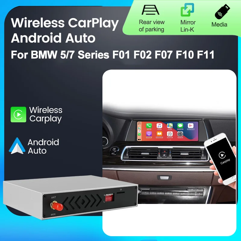 NaviFly OEM Screen Upgrade Wireless CarPlay Android Auto For BMW 5/7 Series F01 F02 F10 F11 GT F07 Car Play Function AI Box