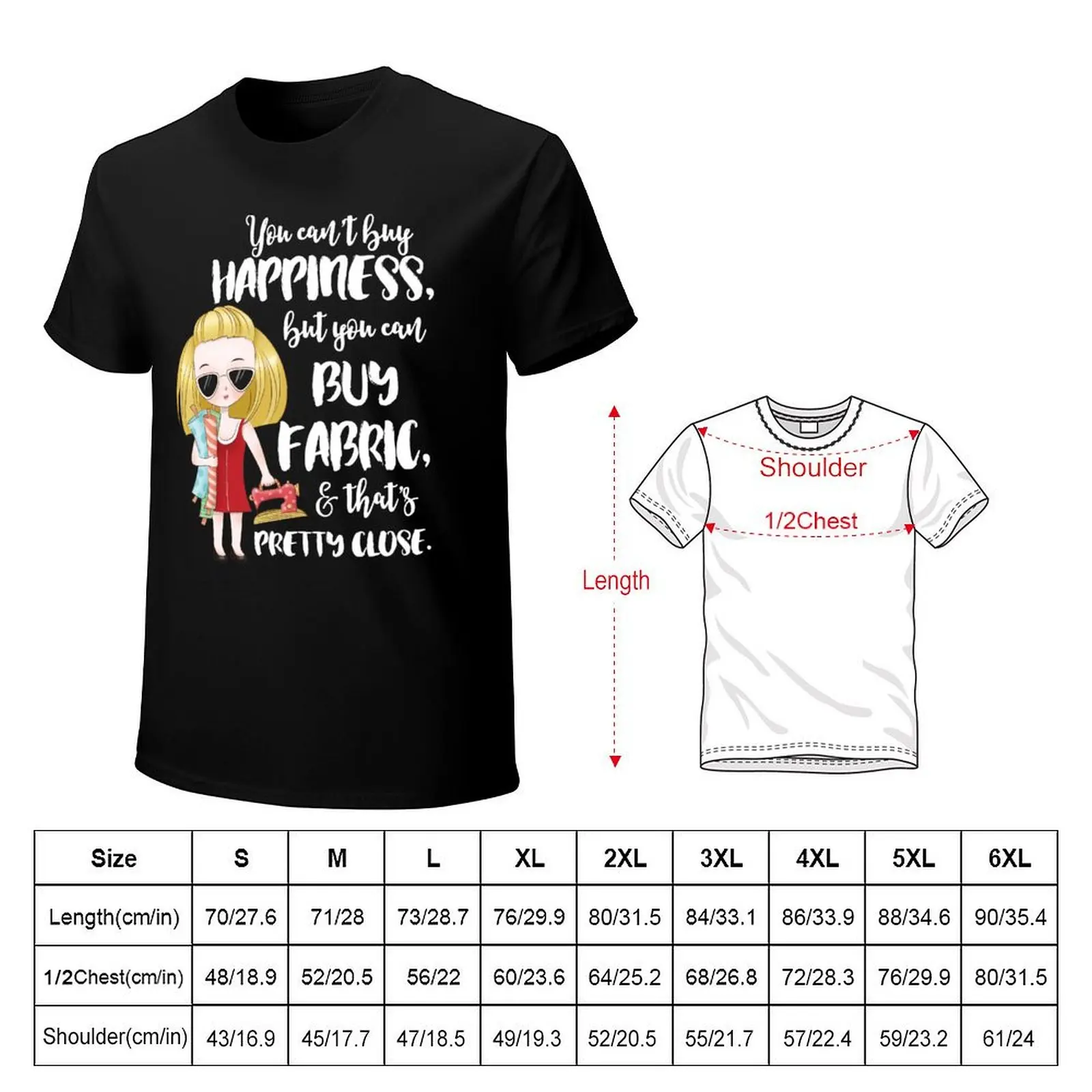Fabric and Happiness - quilting quilter quilt sewing sew seamstress seammaster T-Shirt Lightweight Sport Basic T-Shirt