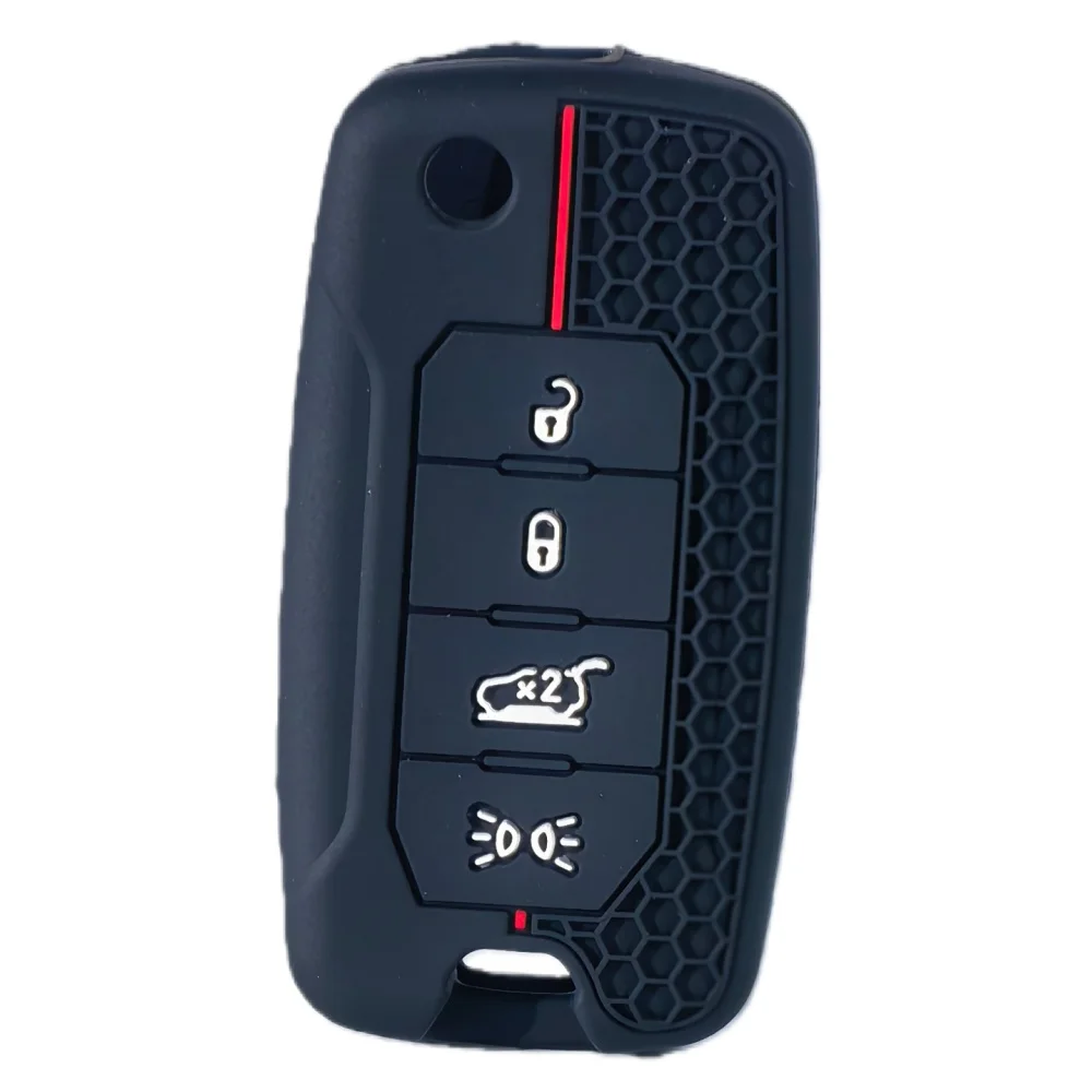 Silicone Car Remote Key Case Fob for Jeep Cherokee Compass S Renegade Grand Commander for Dodge Journey Challenger Jcuv Charger