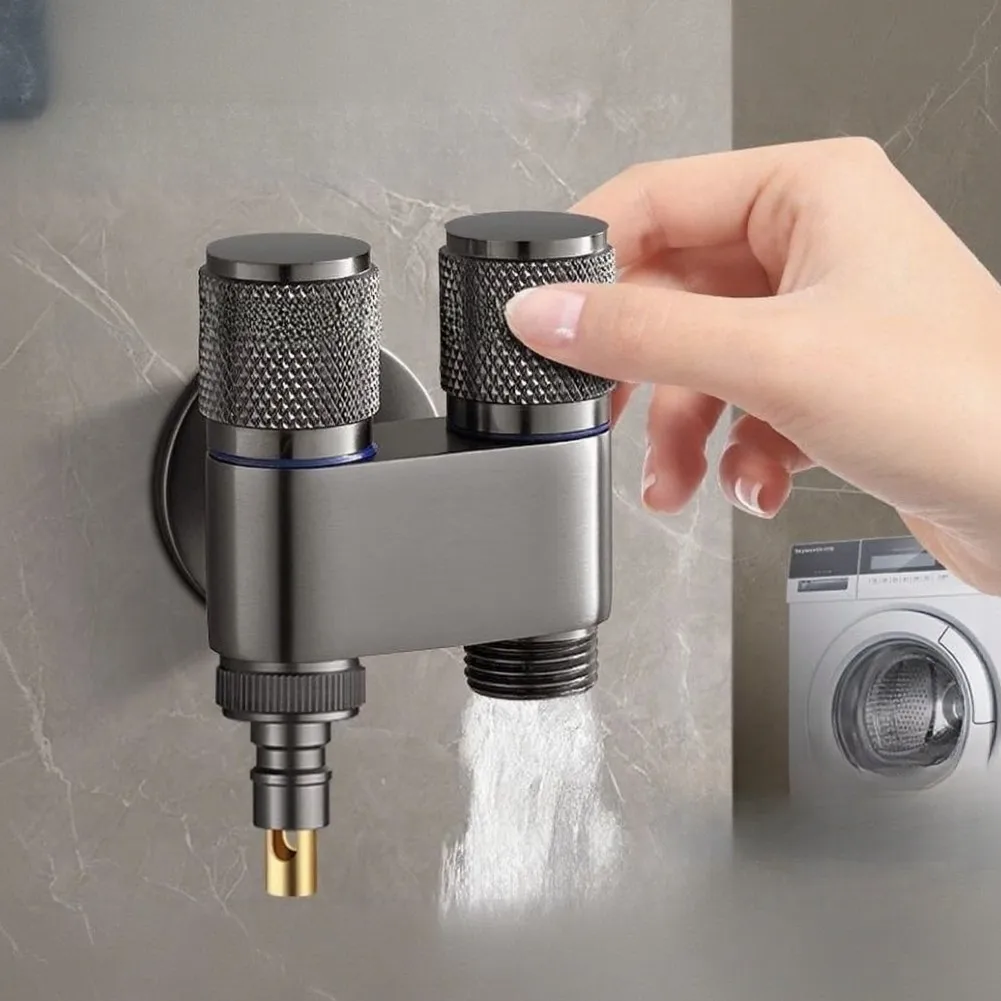 One To Two Water Angle Valve Dual Outlet Triple Connection Splitter Triangle Valve Automatic Connections With 4/6-inch Threads