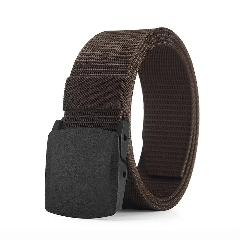 Men Nylon Tactical Belt With Quick Release Plastic Buckle Adjustable Canvas Waist Strap For Sports Daily Casual Use