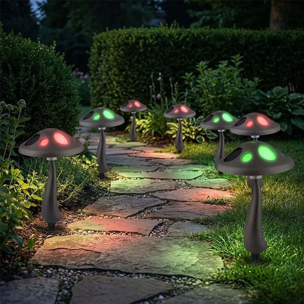 

Водонепроницаемые солнечные светильники-грибы с автоматическим включением, устойчивые к погодным условиям, светодиодные, имитация больших грибов
