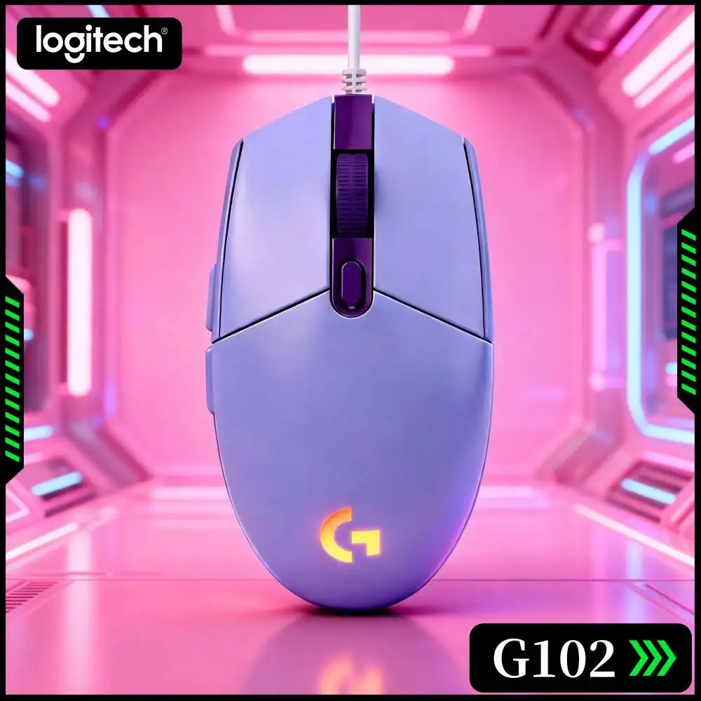 Logitech G102 Prodigy Gaming Mouse,Adjustable Sensitivity,Vibrant RGB Lights,Plug‑And‑Play Design For Home PC Users.