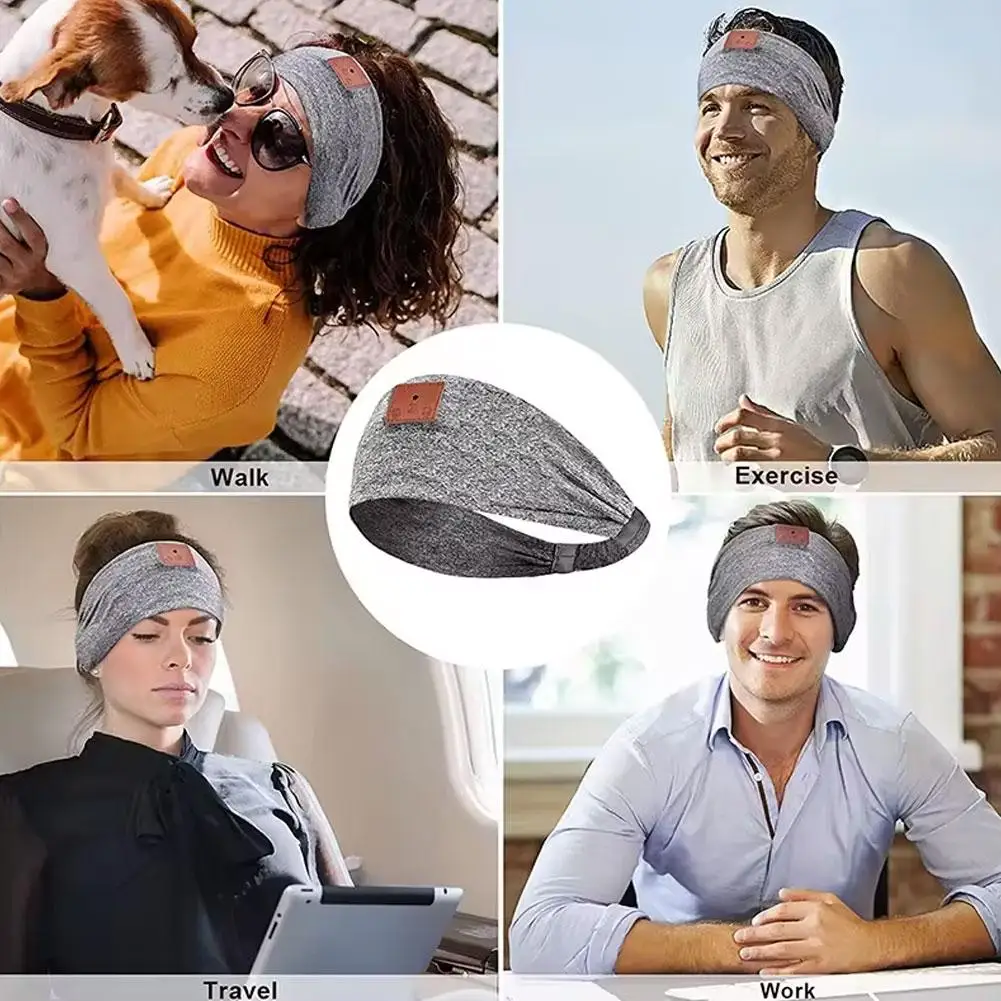 Headphones Bluetooth-compatible Sports Bandana Boho Headband Headphones HD Thin Speakers Music For Side Sleepers Calling Yoga