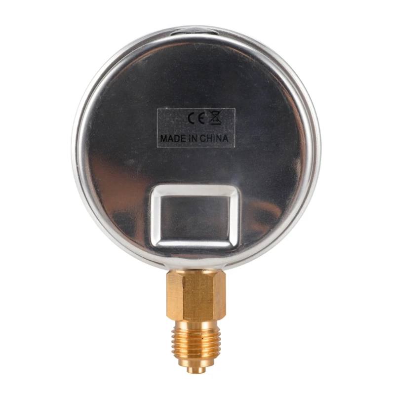 Glycerine Filled Vacuum Pressure Gauge 1/4\'\' BSP Bottom Connection 100 Bar 0-1500 PSI Water Air Oil Gas Gauge Dual Scale