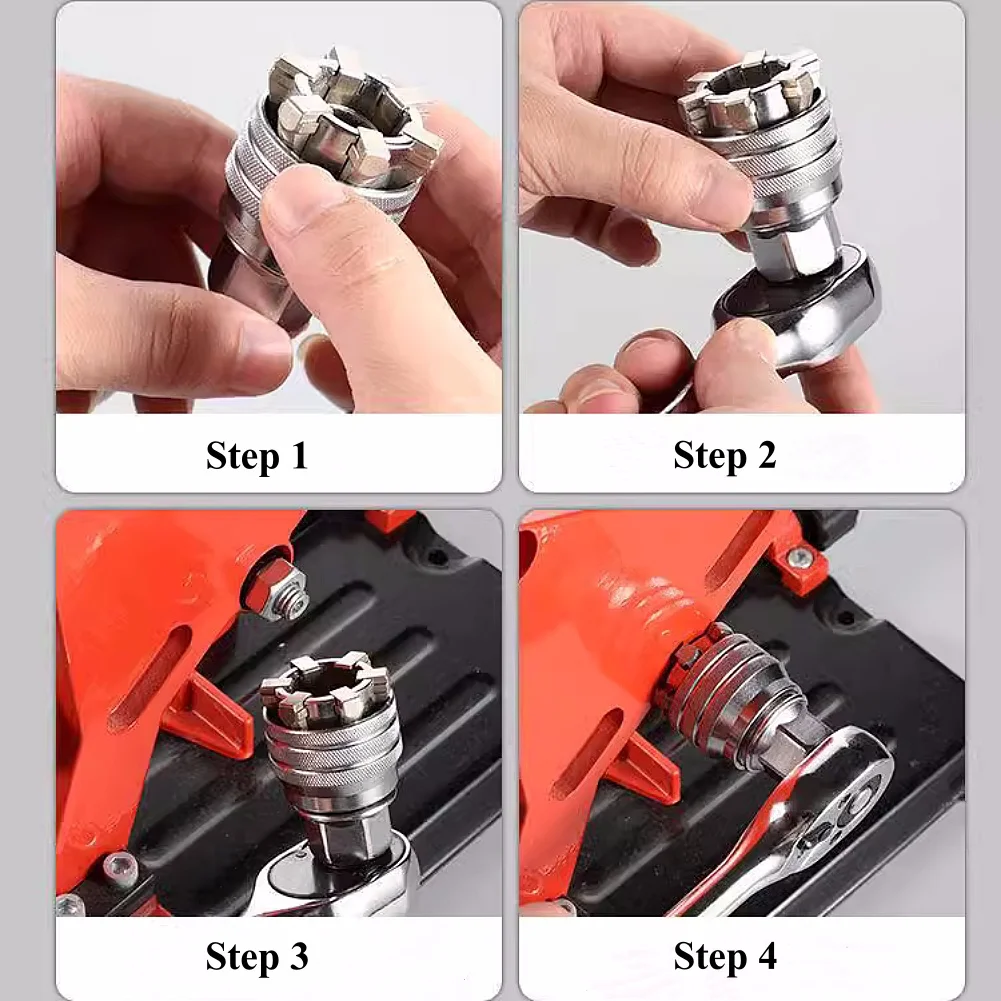 Adjustable Socket 3/8\'\' To 3/4\'\' Universal Sleeve 10-19mm Magic Socket Electric Drill Wrench Converter Power Hand Repair Tool