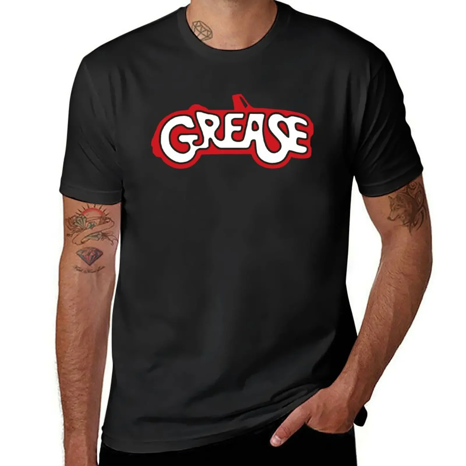 Grease (1978) Black Version T-Shirt anime stuff anime korean fashion new edition men clothings