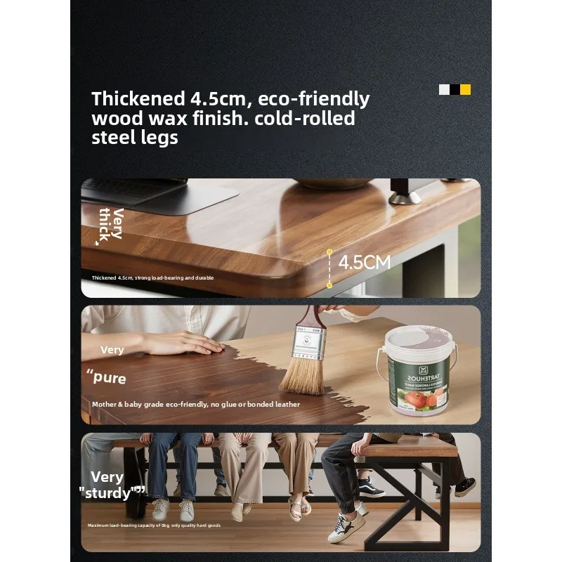 Solid wood corner computer desk, double workbench office, home desk