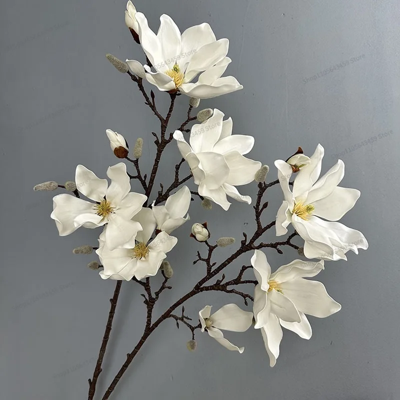 For Magnolia Flower Simulation Flower Living Room Ornament Dining Table Decoration Multi-headed Magnolia