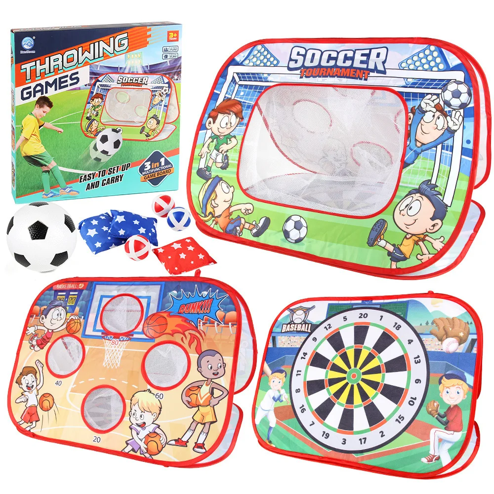 

Outdoors Party 3IN1 Football Game Rack Big Target Throwing Darts Safe Tossing Throwing Bags Games Toys for Children