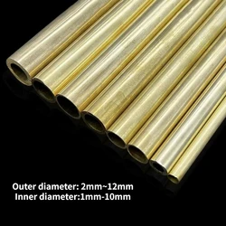 1pcs H62 Brass Tube Outer Diameter 2mm~12mm Different Wall Thickness 0.5mm 1mm 1.5mm 2mm 3mm Capillary Hollow Brass Rod