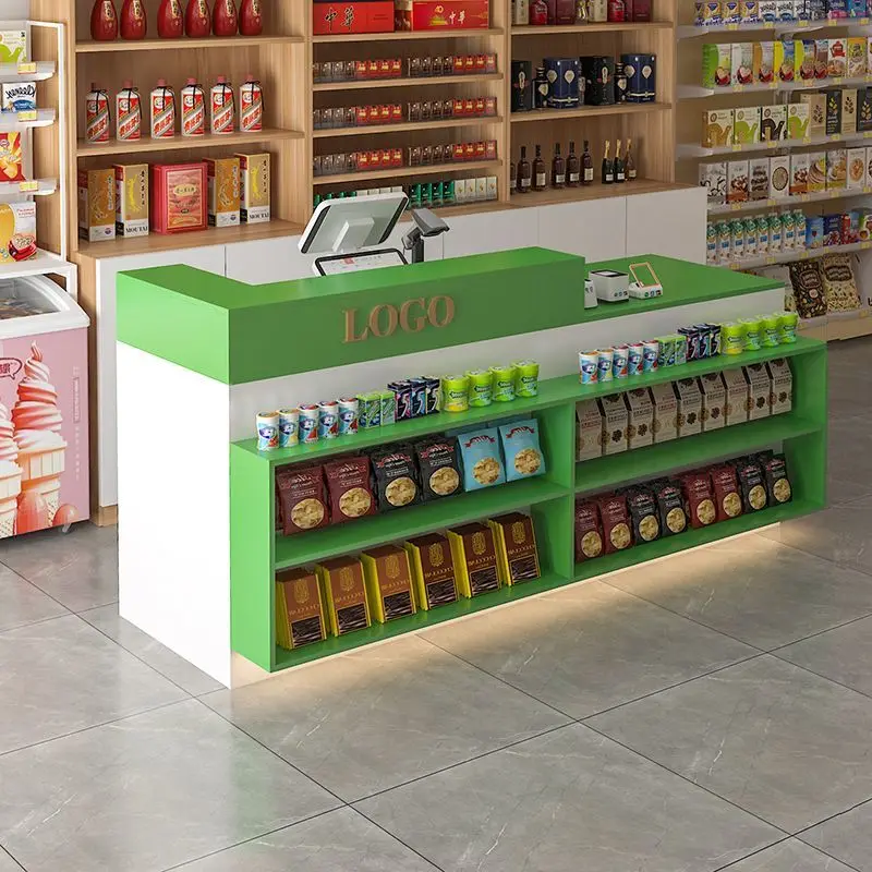 Custom Bar Counter Table Supermarket Cashier Counter Commercial Dining Multi-layer Storage Shop Small Counter Front Desk Conveni