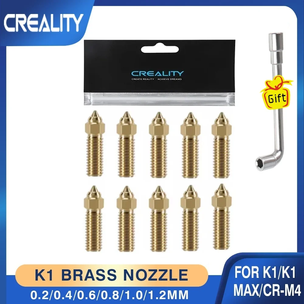 Creality Official K1/K1 Max Nozzle 5/10PCS Brass High Speed 3D Printer 0.4mm Nozzles Fit 1.75mm Filament for K1 K1MAX CR-M4