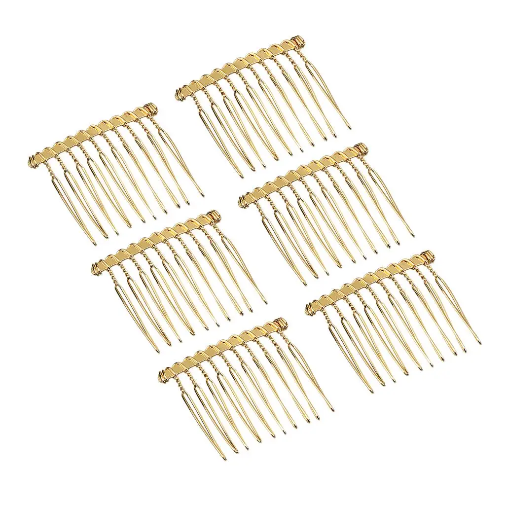 6 Pcs DIY Blank Metal Hair Clips Wedding Veil Side Hair Combs Jewelry Making Findings for DIY Handmade Bridal Hair Accessories