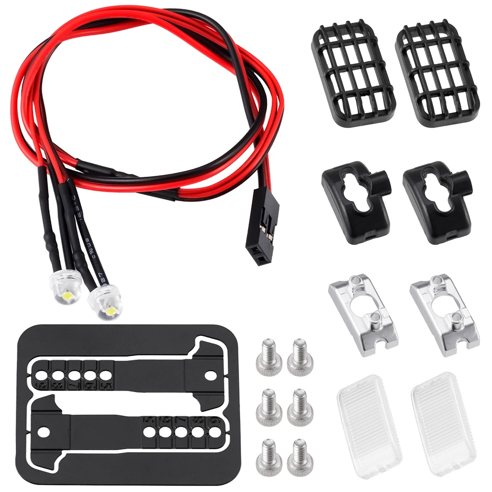 YEAHRUN Symulacja LED Reflektory Światła Przednie Reflektory Punktowe do TRX-4 TRX-6 Axial SCX10 90046 1/10 RC Samochód Części Dekoracyjne Akcesoria