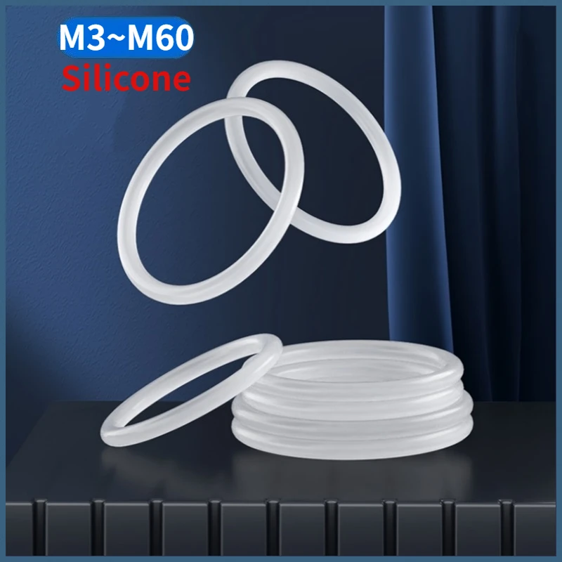 Beicai M3 M4 M5 M6 M7 M8 M9 M10 M11 M12 - M60 Cs 1/2/3mm O-ring High Temperature Resistant Silicone Ring Waterproof Seal Gasket