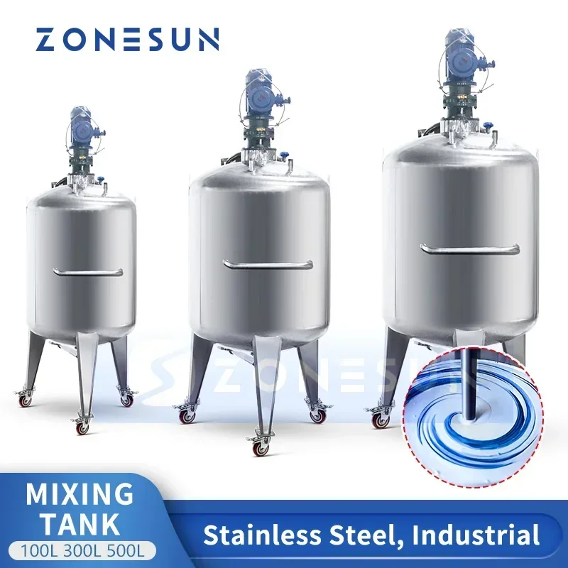 ZONESUN ZS-MB100L Sanitary Stainless Steel Vertical Cosmetic Liquid Chemical Mixing Equipment Tank