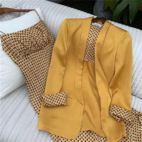 

New 202 Women's Korean High Street Sle 2 Piece Suit Dr Faionable And Ele Ladies' Clothing