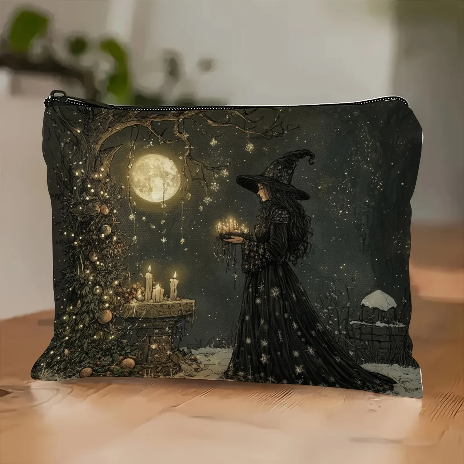 حقيبة مكياج للبالغين من الجنسين، حقيبة تخزين متينة متعددة الوظائف بطابع ساحرة، ألوان مختلطة، مع سحاب لحقيبة شقيقة الطالب أثناء السفر #1