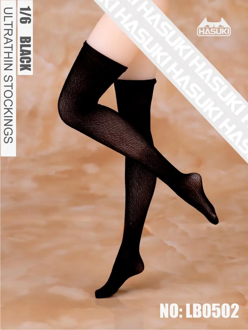 

Mesh Stockings HASUKI 1/6 Female Ultrathin Seamless Black Skin Stereoscopic Net Toys Clothing for 12Inch TBLeague PH Figure