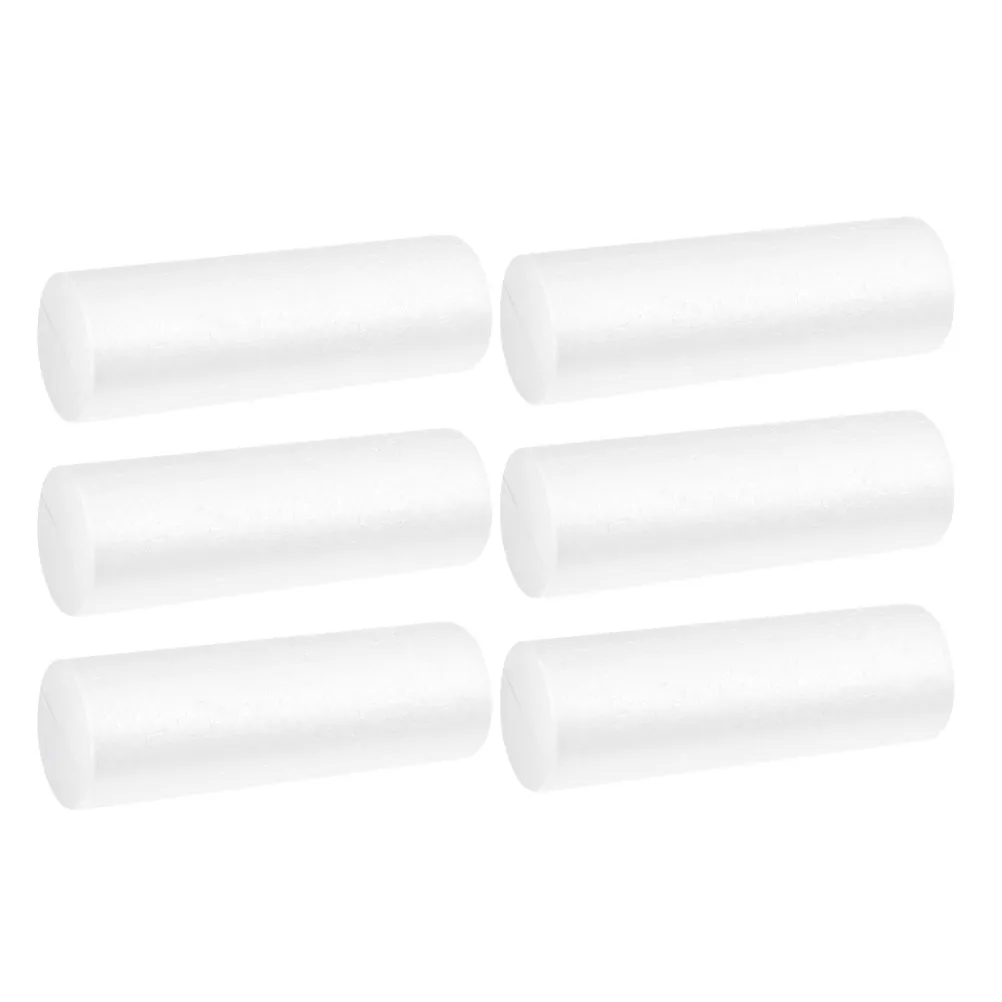 6Pcs Floral Foam Cylinders White Polystyrene Cylinder Ornaments for DIY Flower Arranging Crafting Tabletop Decor Arts and Crafts
