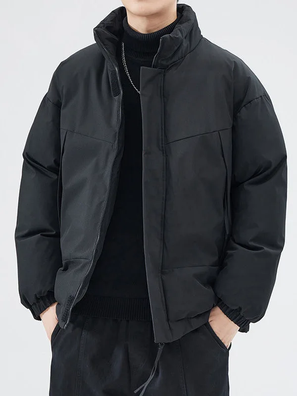 

American Sle Casual Thiened Cotton Jaet Men's Loose Warm Coat Stand Collar Winter Outerwear Youth Faion Regular Length