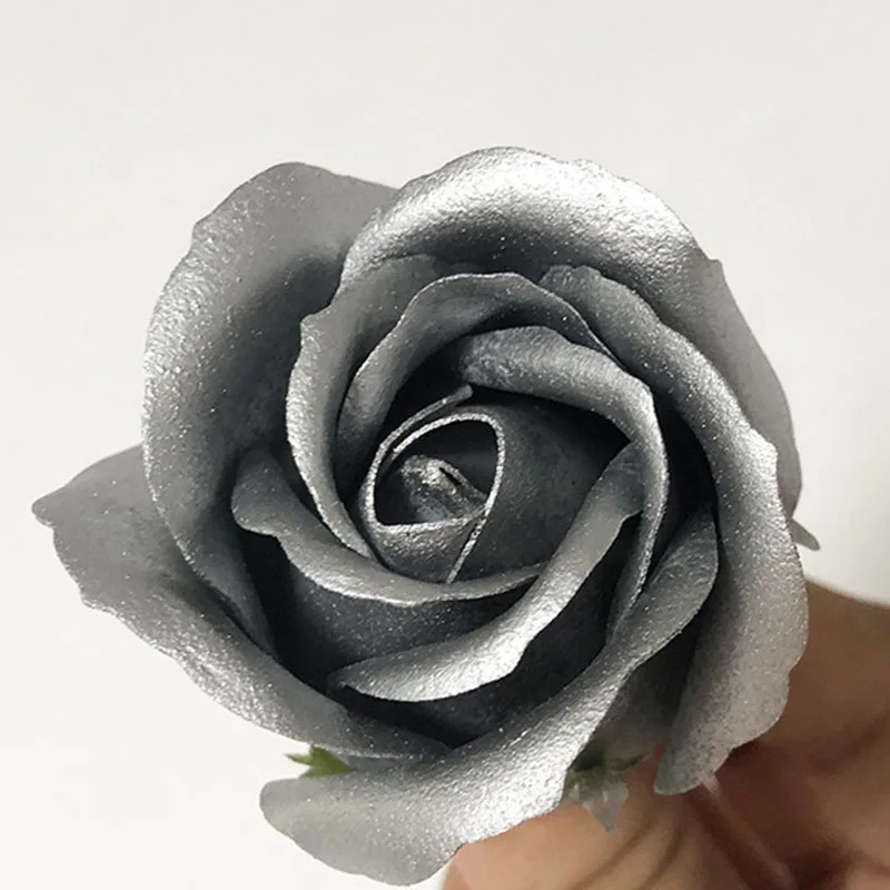 5X7cm Silver Gold Soap Roses 3layer fashion luxury floral gift bouquet for Mother's day Birthday Valentine wedding Xmas new year