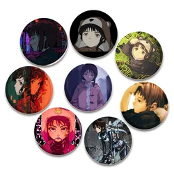 Serial Experiments Lain Button Pin Jewelry for Women Cartoon Acrylic Brooch Round Anime Badges on Backpack Gift Accessories
