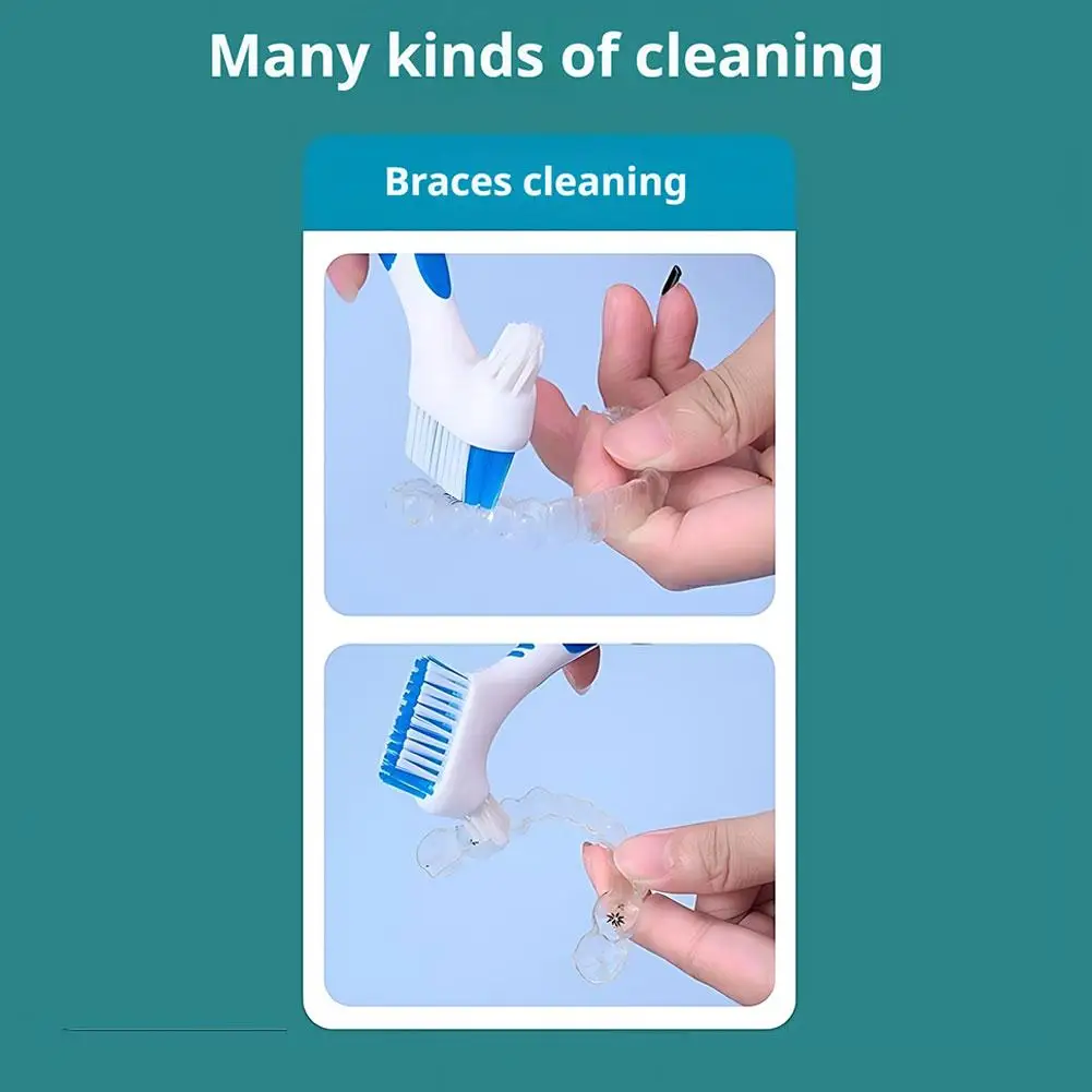 

Невидимые брекеты, ортодонтический фиксатор, щетка для удаления накипи, 1 шт., зубная щетка для протезов, щетка для чистки, двухсторонняя щетка для протезов