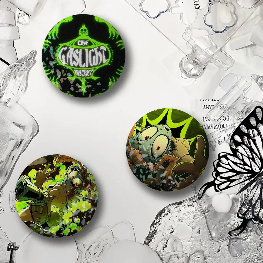 Cartoon the G-Gaslight D-District-S Laser Badge Round Exquisite Brooches Creative Pins for Clothes Hat Accessories