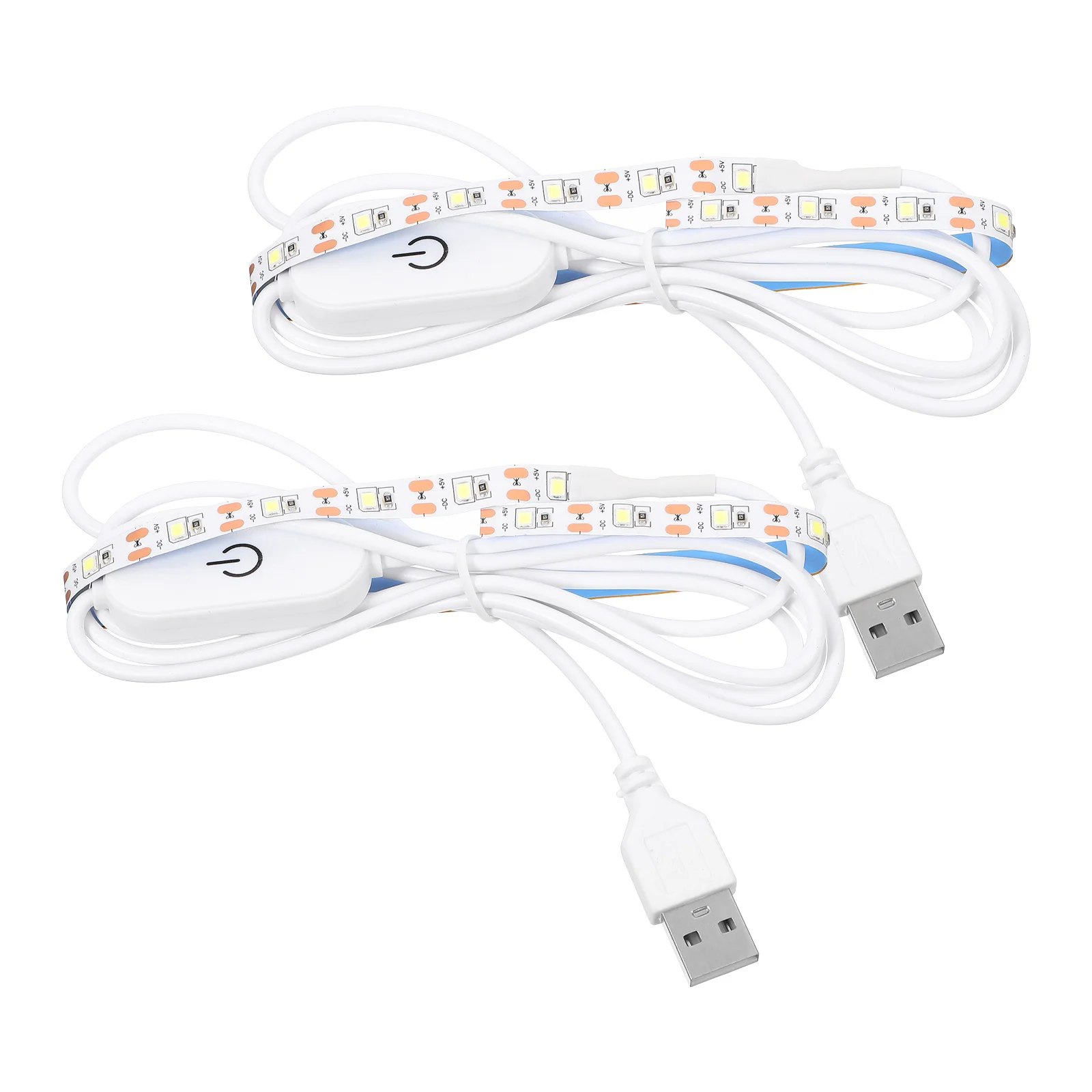 2 قطعة شريط إضاءة LED للتحكم باللمس يعمل بمنفذ USB شريط مرن قابل للانحناء أداة إضاءة طويلة الطول لأعمال الخياطة