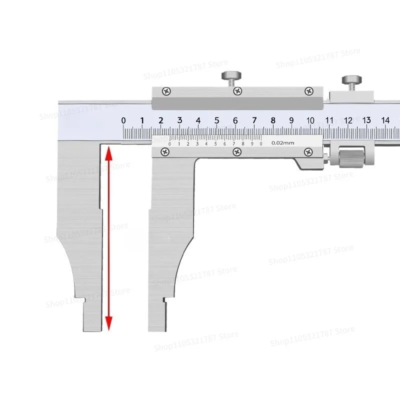 For Stainless Steel Long Claw Vernier Caliper 0-500/600mm0.02mm One-way Claw Vernier Caliper