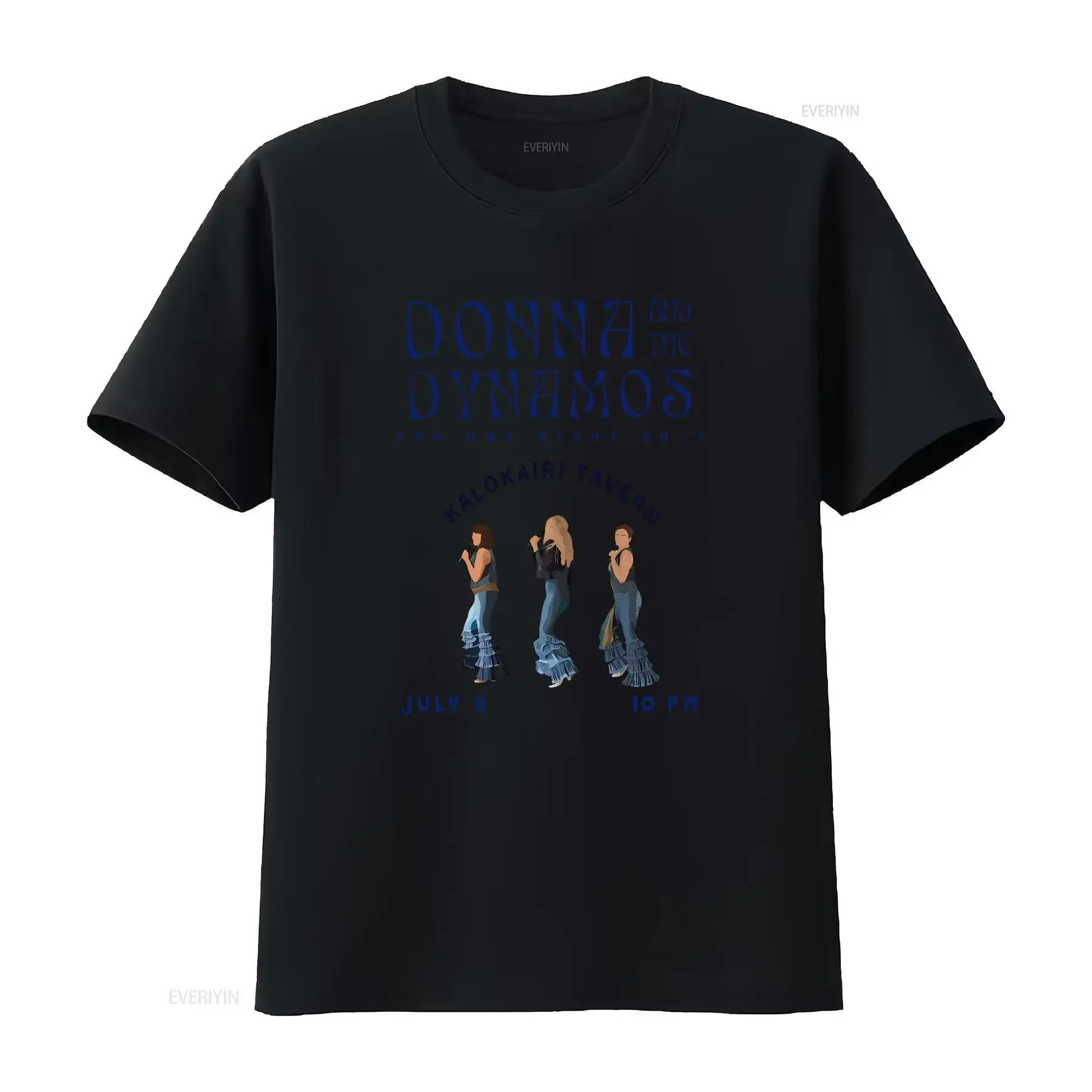 Donna y los Dynamos One Night Only Mama Mia Camiseta Grecia Retro Musical vintage Lavado ropa de diseñador de moda Estirada