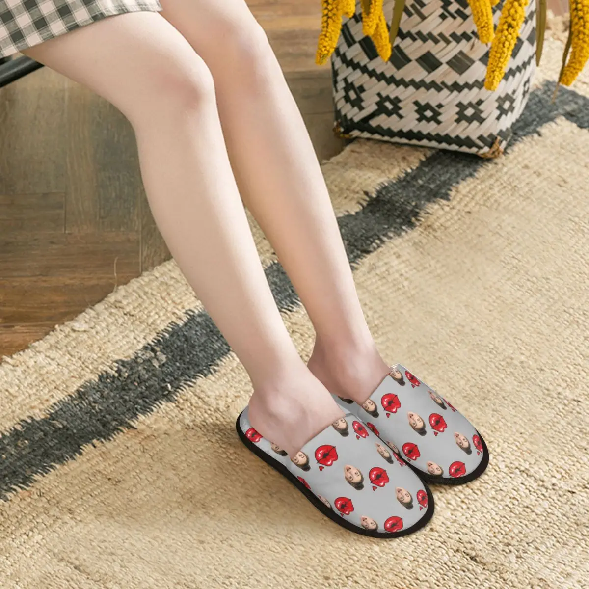 Custom Print Women Personalized Head Face Photo House Slippers Cozy Warm Memory Foam Fluffy Slipper Indoor Outdoor Shoes