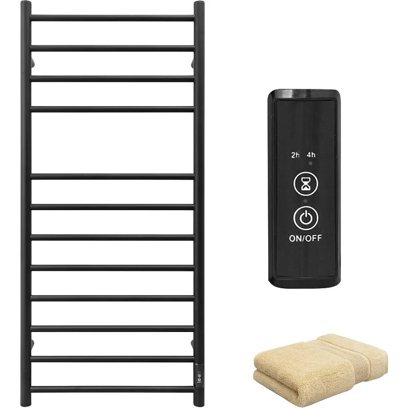 Towel Warmer Wall Mounted with Built-in Timer 12 Bars Electric Stainless Steel Heated Towel Racks for Bathroom,