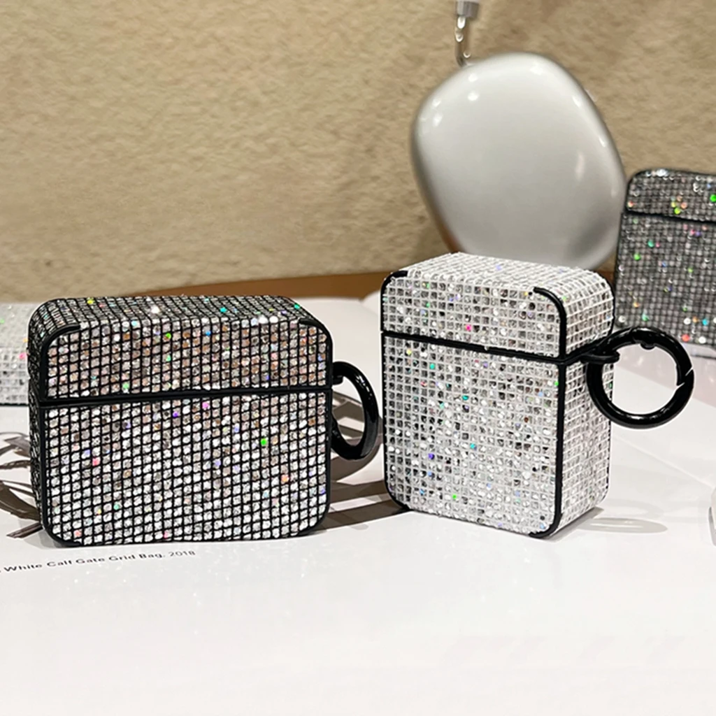 Stylish Simplicity Bling Bling Glitter Rhinestone Shockproof Protective Earphone Cover Case for AirPods 1 or 2 3 4 Pro 2