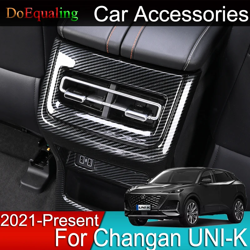 

For Changan UNI-K UNIK 2023 2022 2021 Car Seat Rear Air Outlet Decorative Frame Carbon Fiber Interior Accessories