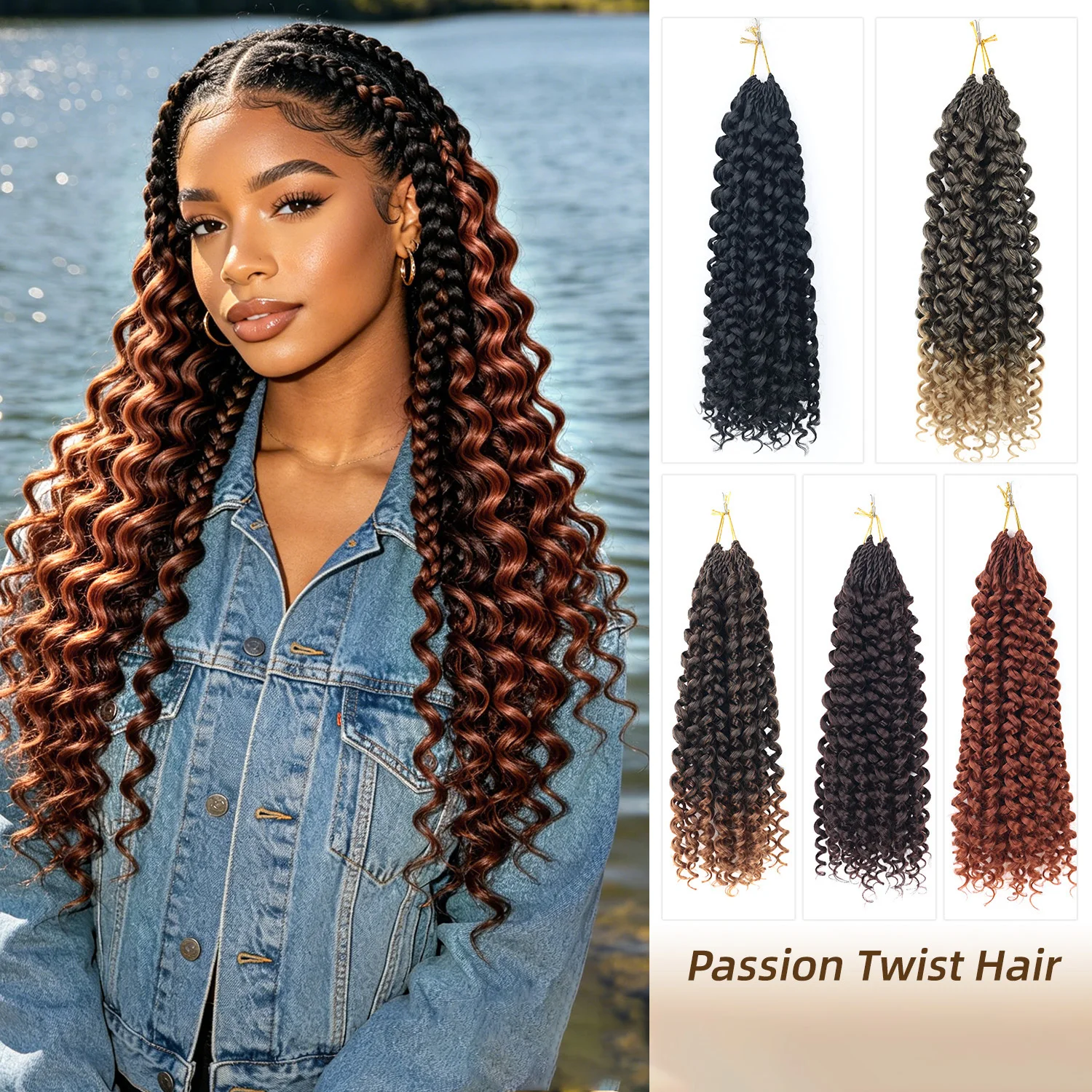 

Synthetic Curly Crochet Hair for Women Pre looped Water Wave Crochet Hair 15 Strands 10-16Inch Pre Twist Braiding Hair Extension