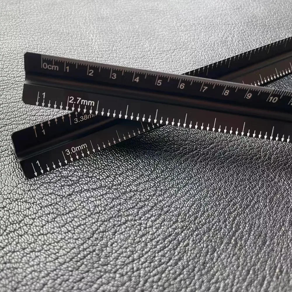 

BOWEN Triangular Ruler Aluminium Alloy Professional Leather Chopping Distance Ruler DIY Handmade Leathercraft Auxiliary Tools