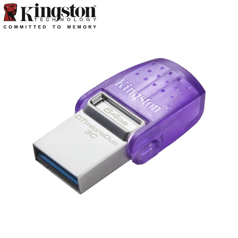 محرك أقراص فلاش USB3.2 Gen1 من Kingston Type-C 256 جيجابايت 128 جيجابايت 64 جيجابايت DTDUO3CG3 ما يصل إلى 200 ميجابايت/ثانية محرك أقراص عالي السرعة للهاتف والكمبيوتر