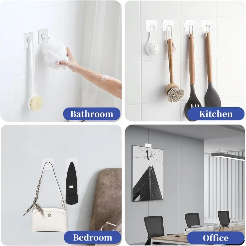 Adhesive Nails Wall Hooks Strong Poster Screw Stickers Wall Hook Closet Cabinet Shelf Pegs Wall Hook Hangers Kitchen Bathroom - view 5