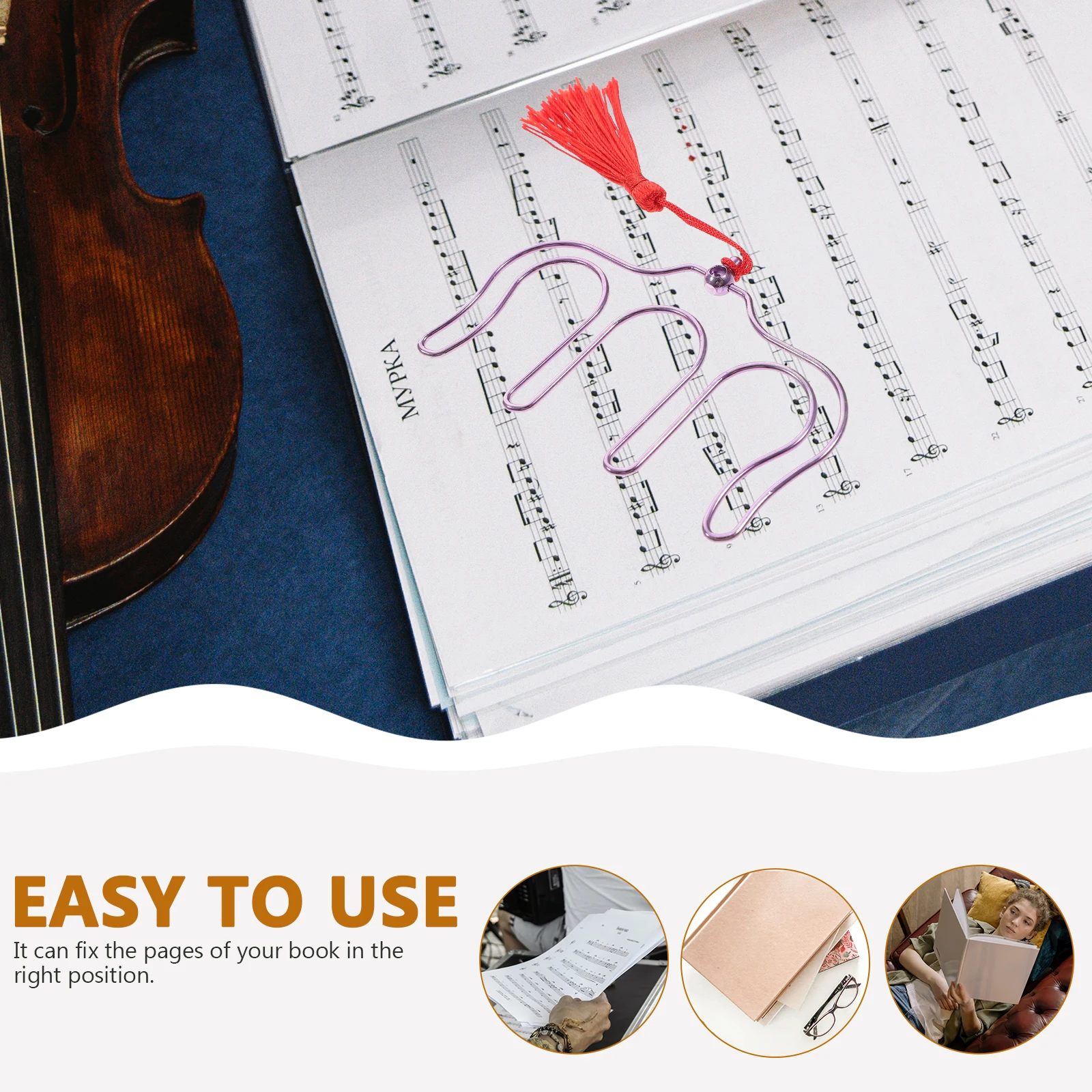 

2Pcs High Grade Material Music Note Clip Exquisite Craftsmanship Instrument Supplies Perfect for Musicians Music Score Clip