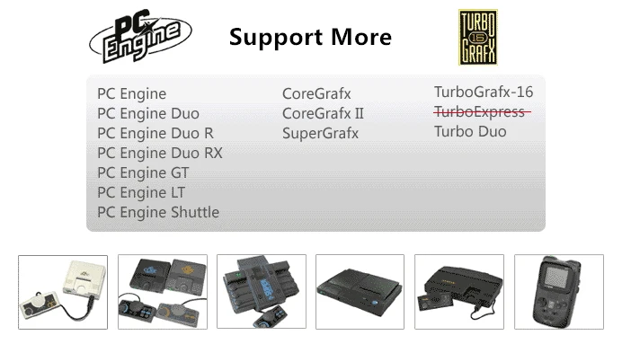 محرك PCE Turbografx Turbo Grafx PC 16 وحدة تحكم ألعاب وجهاز Gt محمول 700 في 1 بطاقة ألعاب تدعم محرك الكمبيوتر