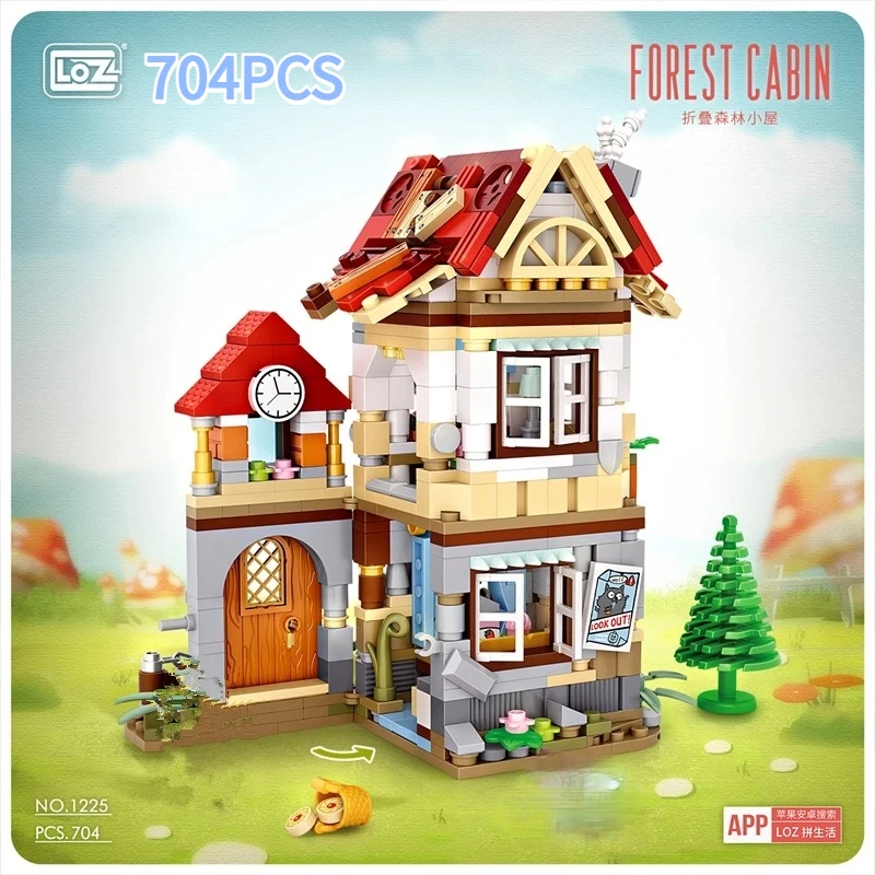 709 Pcs+LOZ MINI Blocks/loques Funny Folding Toys Forest Cabin/dwarf Huf Model Diy Toys for Kids Office Exhibition Small Toys