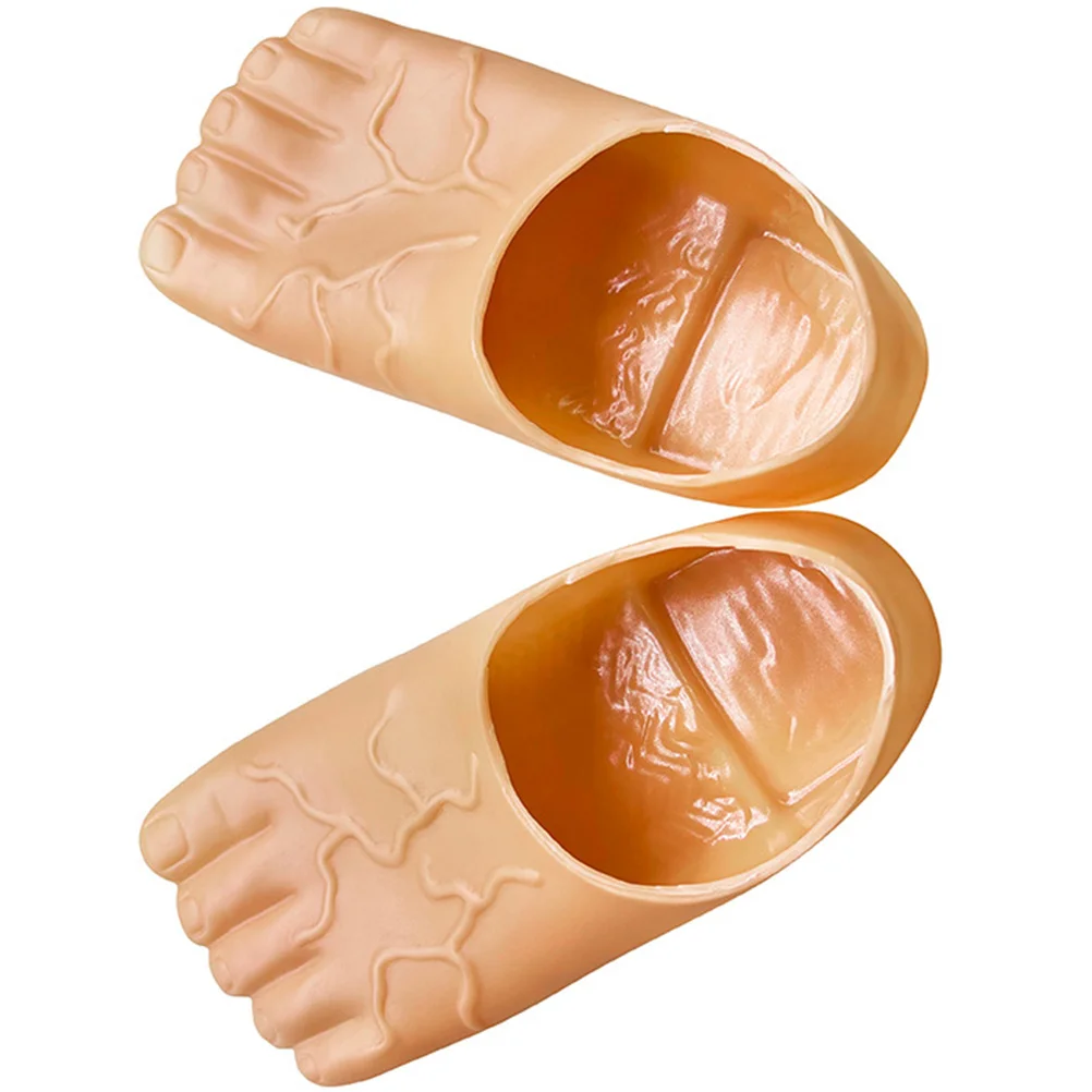 Prosthetic Foot Giant Shoe Covers Man Apparel Costumes Plastic Barefoot Slippers Halloween Shoes