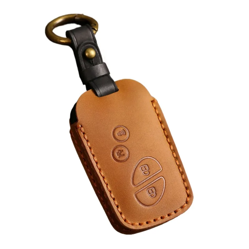 Genuine Leather Car Key Case Cover Chain Shell Protector Fob Holder for Lexus RX270 ES240 LX570 Old Model Accessories